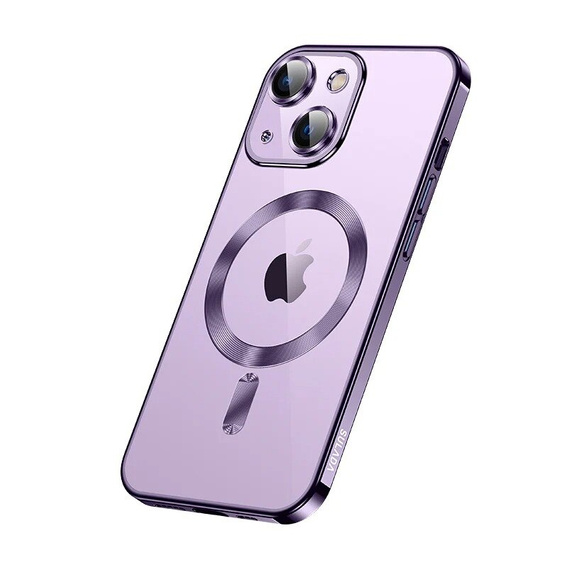 Чохол для iPhone 13, Electro MagSafe, фіолетовий + Скло на екран