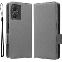 Откидной чехол для Xiaomi Redmi Note 12 5G / POCO X5 5G, Wallet Litchi Magnet, серый