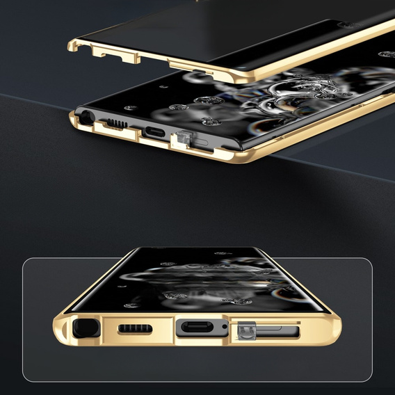 Чохол для Samsung Galaxy S23, Magnetic Dual Glass, золотий