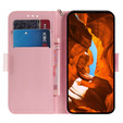 Откидной чехол для Samsung Galaxy A14 4G/5G, Wallet, flowers magnolia, белый