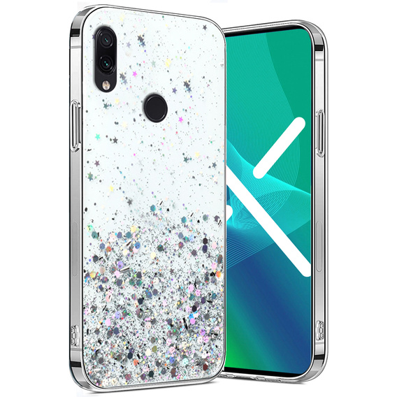 Чехол до Xiaomi Redmi Note 7, Glittery, прозрачный