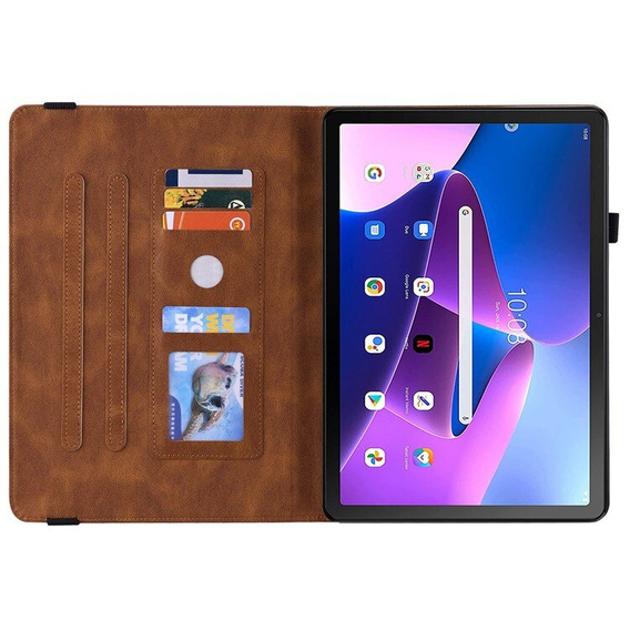 Чехол для Lenovo Tab M10 Plus 10.6 Gen 3 TB-125F TB-128F, Butterfly, коричневый