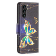 Откидной чехол для Samsung Galaxy A15, Wallet, jewelry butterfly + 9H стекло 