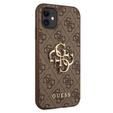 Чехол GUESS до iPhone 11, 4G Big Metal Logo, коричневый