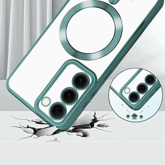 Чехол для Samsung Galaxy S23, Electro MagSafe, зелёный + стекло для экрана