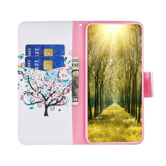 Флип-кейс для Motorola Moto G54 5G, Wallet, colorful tree, белый