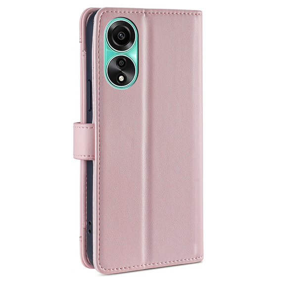 Откидной чехол для Oppo A78 4G, Wallet Zipper Pocket, розовый