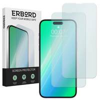 2x Закаленное стекло для iPhone 15, ERBORD 9H Hard Glass на экране