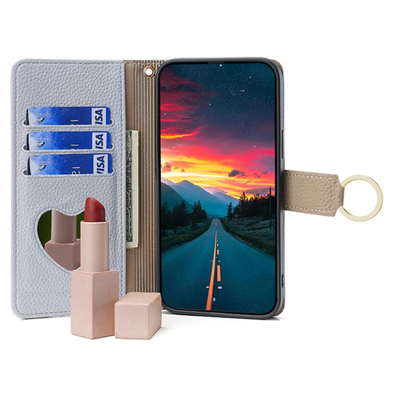 Флип-кейс для Samsung Galaxy M15 5G, Wallet Zipper Pocket, с зеркалом, синий