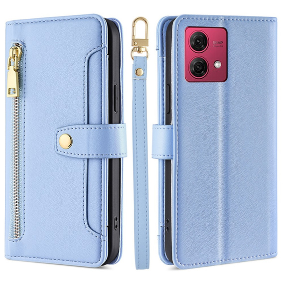 Откидной чехол для Motorola Moto G84 5G, Wallet Zipper Pocket, синий