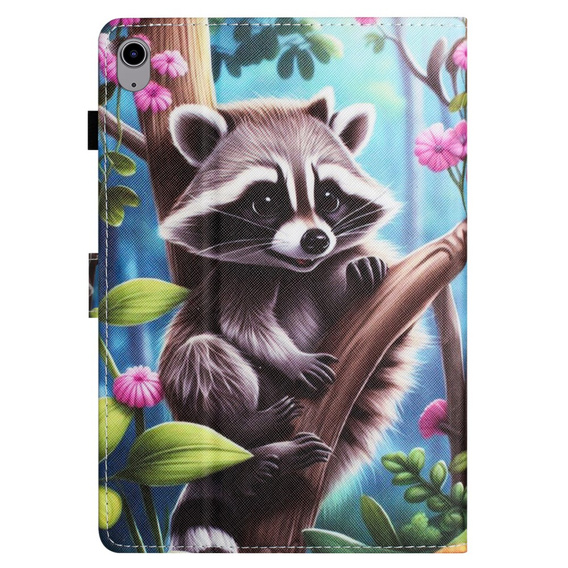 Чехол для iPad 10.9" 2022 (10 gen.), с откидной крышкой, raccoon