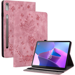 чехол-крышка для Lenovo Tab P12, flower, светло-розовый