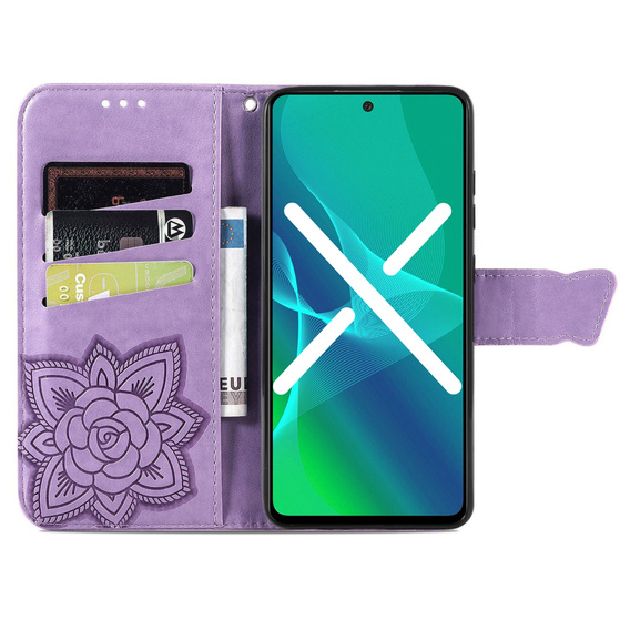 Откидной чехол для Infinix Note 30 5G, Butterfly, фиолетовый