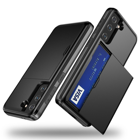 Чехол до Samsung Galaxy S22, Sliding Card Holder, чёрный