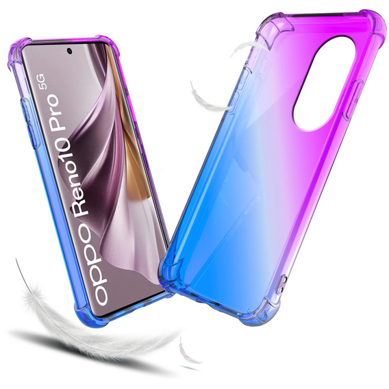 Чехол для Oppo Reno 10 / 10 Pro, Gradient Dropproof, Фиолетовый / синий