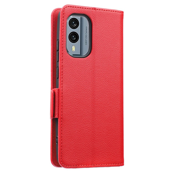 Откидной чехол для Nokia X30 5G, Wallet Litchi Magnet Case, красный