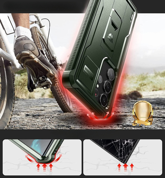 Броньований чохол для Samsung Galaxy S23 Ultra, Dexnor Full Body (Two Frames), зелений