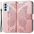 Откидной чехол для Samsung Galaxy M23 5G / M13, Butterfly, розовый rose gold