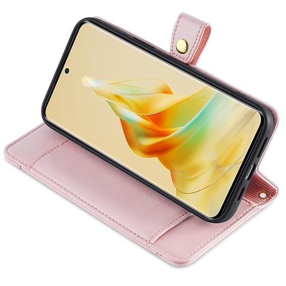 Откидной чехол для Oppo A78 4G, Wallet Zipper Pocket, розовый