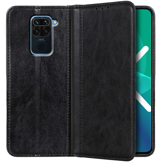 Чoхол до Xiaomi Redmi Note 9, Wallet Litchi Leather, чорний