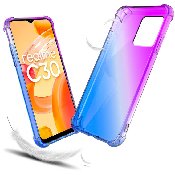 Чехол для Realme C30 / Narzo 50i Prime, Gradient Dropproof, Фиолетовый / синий