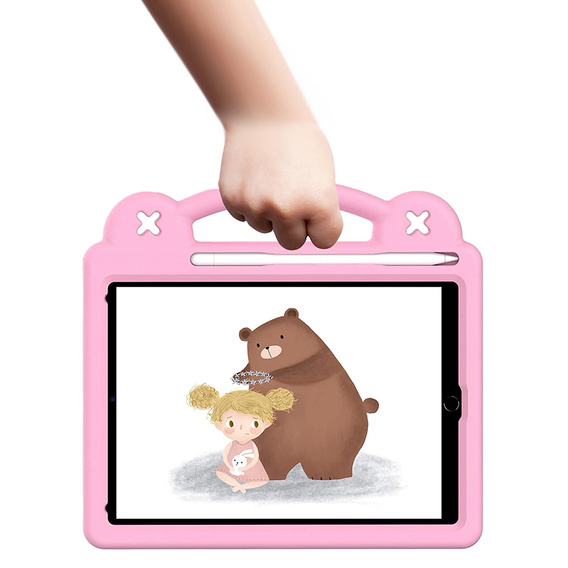 Детский чехол для iPad 9.7 2017 / 2018 / Pro 9.7 2016, Cute Patterns, с подставкой, розовый