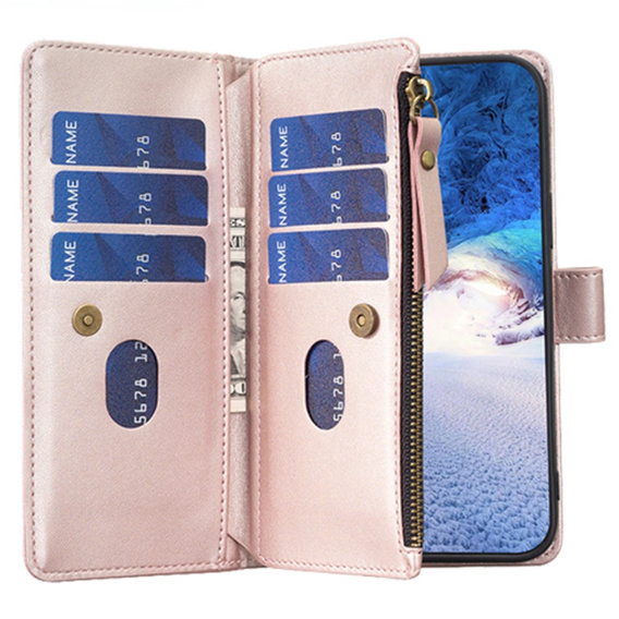 Откидной чехол для Samsung Galaxy A25 5G, Wallet Zipper Pocket, чёрный