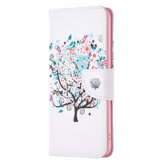 Откидной чехол для Motorola Edge 40 5G, Wallet, colorful tree, белый