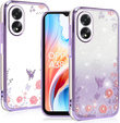 Чехол для Oppo A18 4G / A38 4G, Glitter Flower, фиолетовый