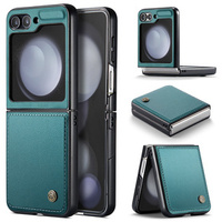 Чохол для Samsung Galaxy Z Flip6 5G, CASE Litchi Leather, зелений