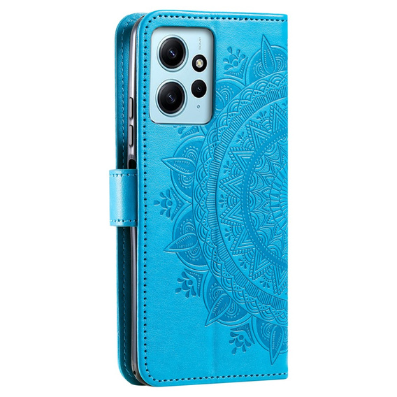 Откидной чехол для Xiaomi Redmi Note 12 4G, Mandala, синий