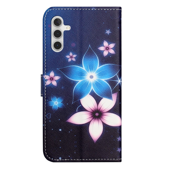 Откидной чехол для Samsung Galaxy M15 5G, Wallet, Blue Flower