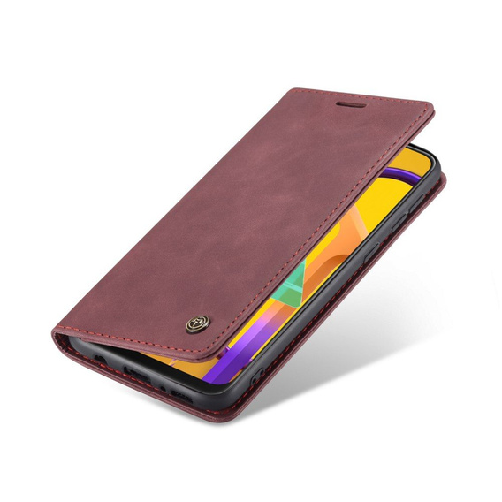 Чехол CASEME для Samsung Galaxy M21, Leather Wallet Case, бордовый