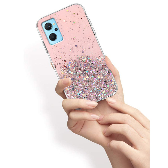 Чoхол до Realme 9i / Oppo A96, Glittery, рожевий