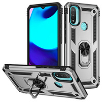 Броньований Чoхол до Motorola Moto E20/E30/E40, Nox Case Ring, сріблястий