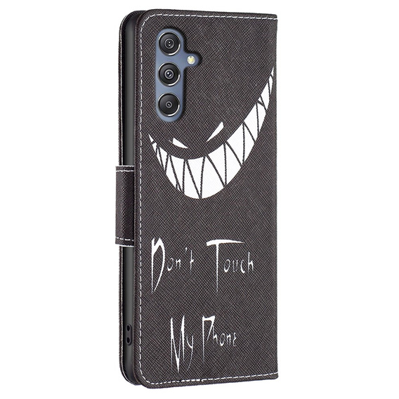 Откидной чехол для Samsung Galaxy M34, Wallet, Don't Touch My Phone, чёрный