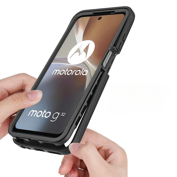 Чoхол Shockproof до Motorola Moto G32, із захисним екраном, чорний