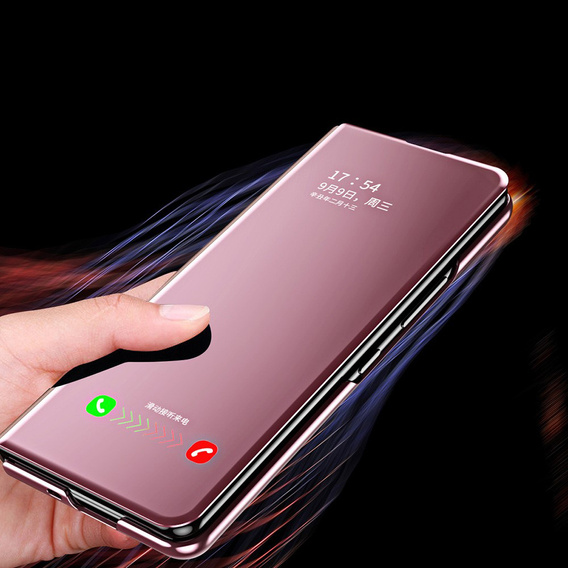 Чехол до Samsung Galaxy Z Fold3 5G, Clear View, розовый rose gold