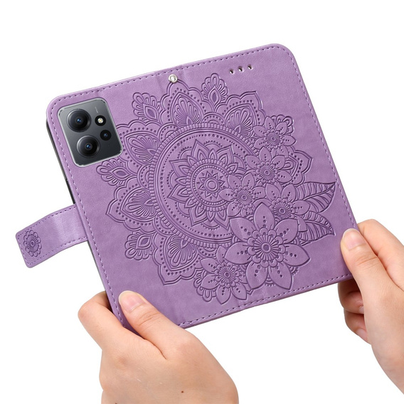 Чохол-книжка для Xiaomi Redmi Note 12 4G, Mandala Flower, фіолетовий