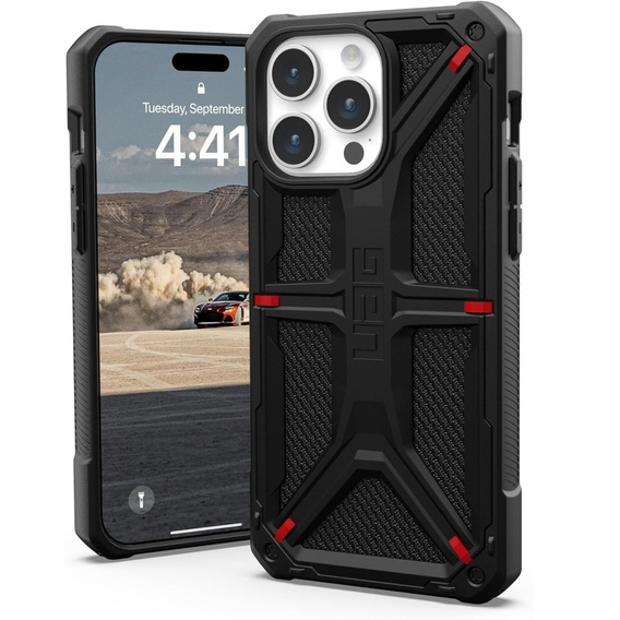 чехол Urban Armor Gear для iPhone 15 Pro Max, Monarch, Kevlar чёрный