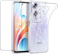 Тонкий чохол для Oppo A79 5G, прозорий + скло 9H