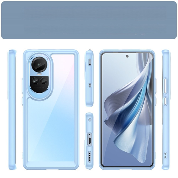 Чoхол до OPPO Reno 10 / 10 Pro, Fusion Hybrid, прозорий / синій