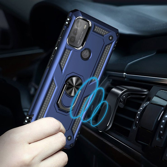 Бронированный Чехол до Motorola Moto G50, Nox Case Ring, синий