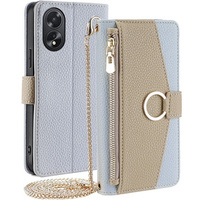 Флип-кейс для Oppo A38 4G / Oppo A18 4G, Wallet Zipper Pocket, с зеркалом, синий