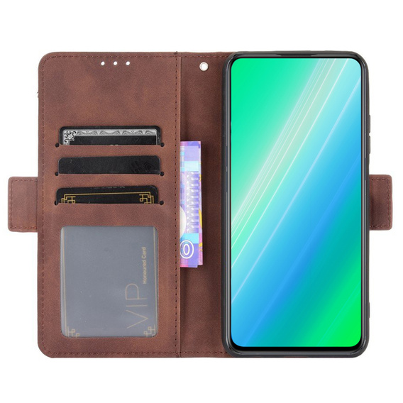 Откидной чехол для Oppo A78 4G, Card Slot, коричневый