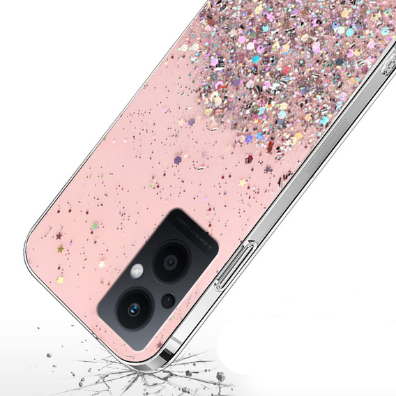 Чехол до Oppo Reno7 Lite 5G, Glittery, розовый