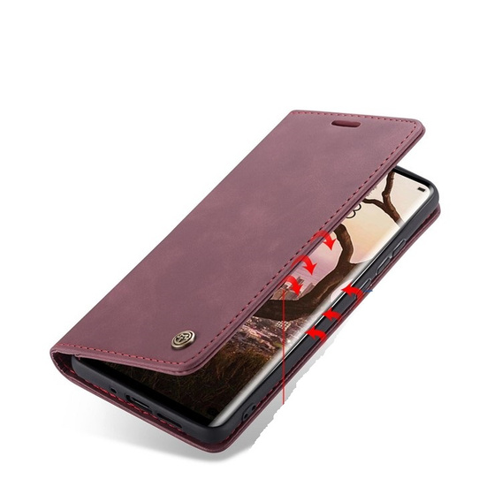 Чехол CASEME для Huawei P30 Pro, Leather Wallet Case, бордовый