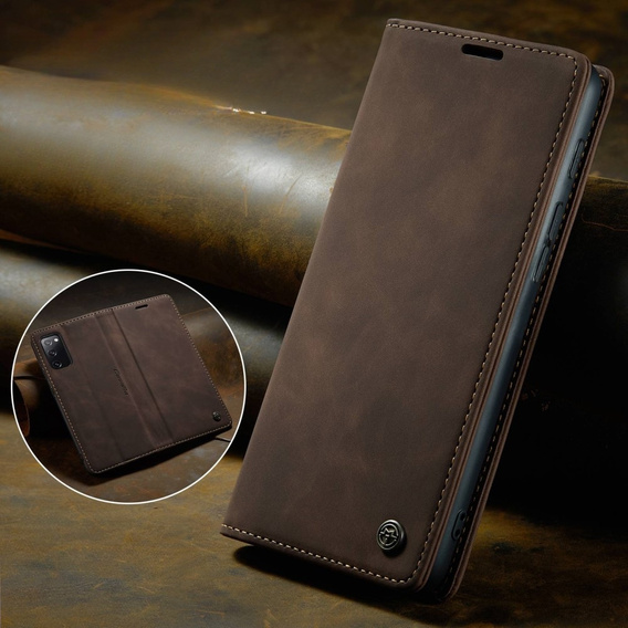 Чехол CASEME для Samsung Galaxy S20 FE, Leather Wallet Case, коричневый