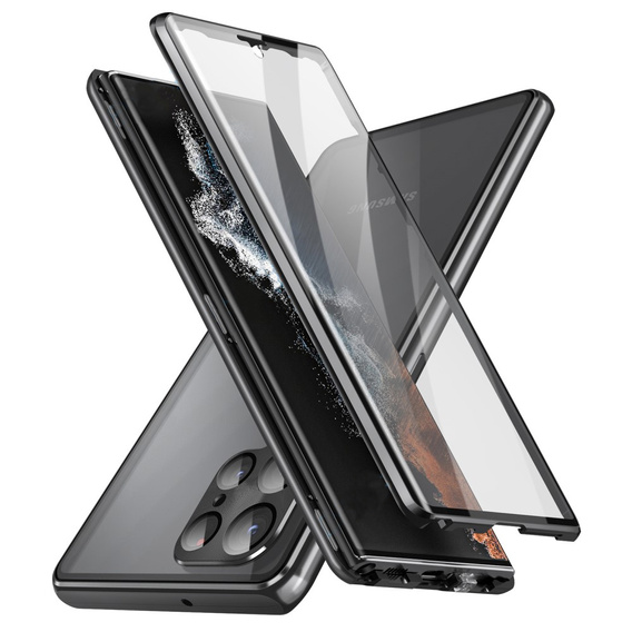 Чехол для Samsung Galaxy S21 Ultra, Magnetic Dual Glass, чёрный