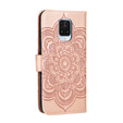 Откидной чехол для Xiaomi Redmi Note 9s/ 9 Pro, Mandala Flower, розовый rose gold